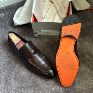 Santoni 9.5 Premium Loafer Dark Brown